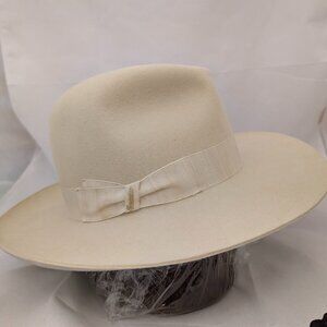 Beige Wide-brimmed Woman's Borsalino Fedora - Size 57
